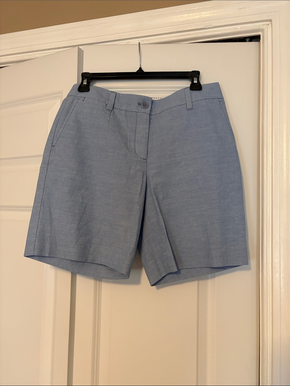 Talbots Light Blue Tailored Linen-Blend Shorts NWOT